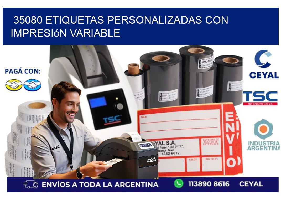 35080 etiquetas personalizadas con impresión variable