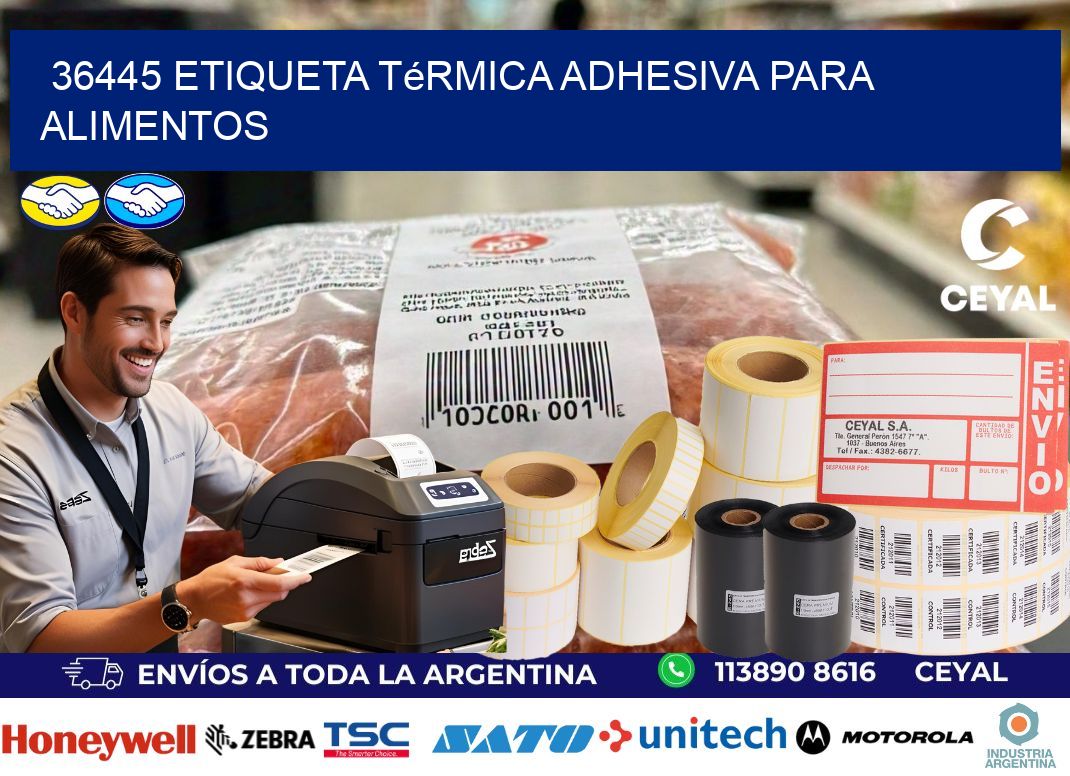 36445 Etiqueta térmica adhesiva para Alimentos