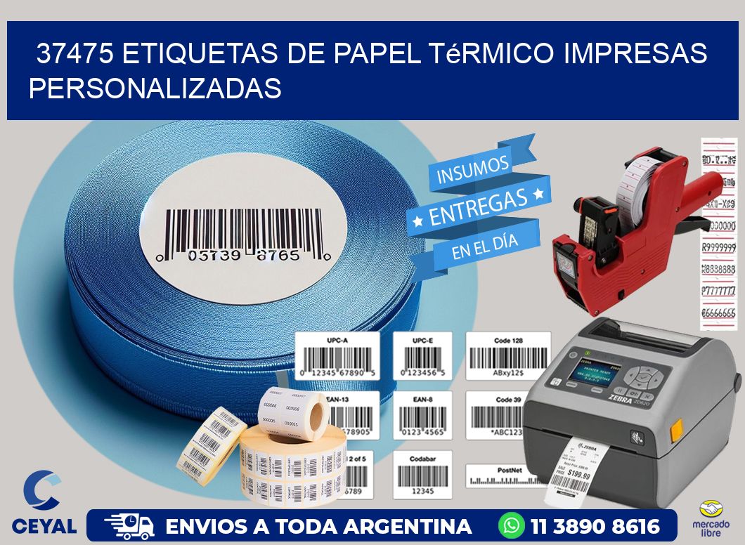 37475 Etiquetas de papel térmico impresas personalizadas