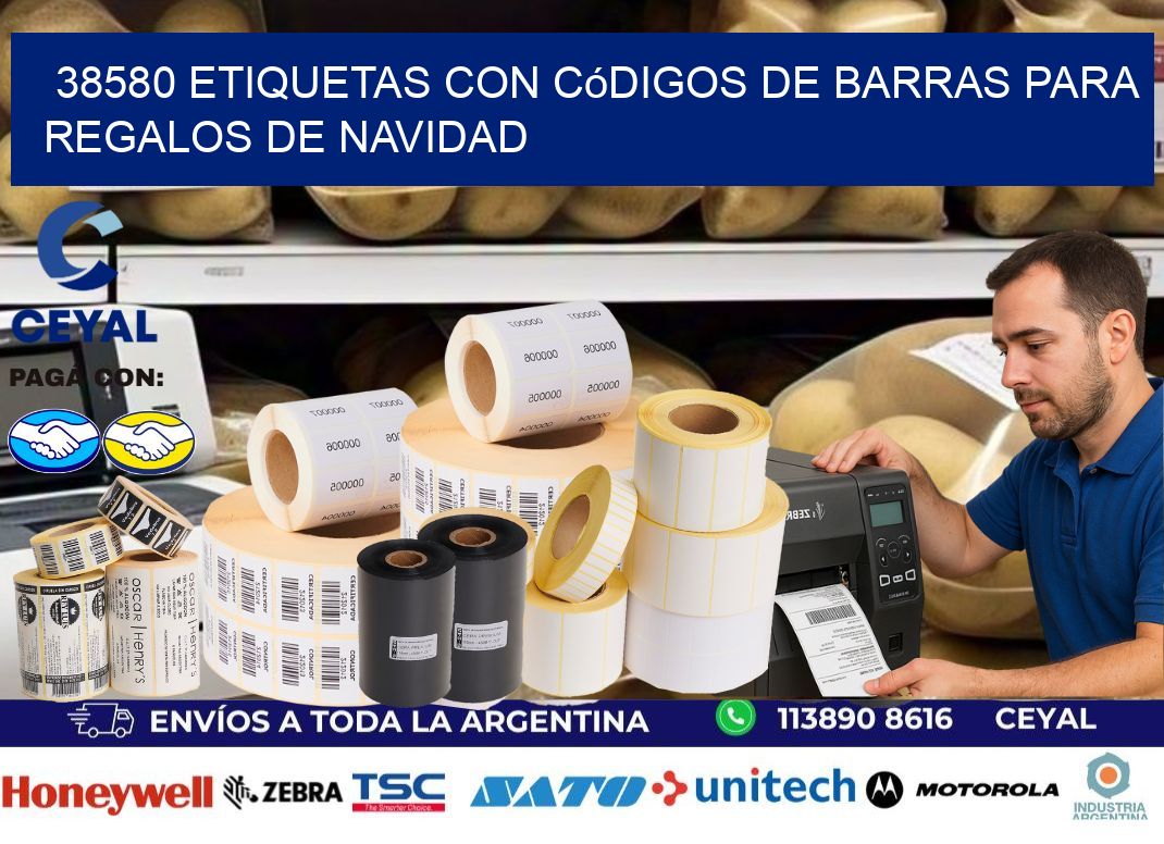 38580 etiquetas con códigos de barras para regalos de navidad