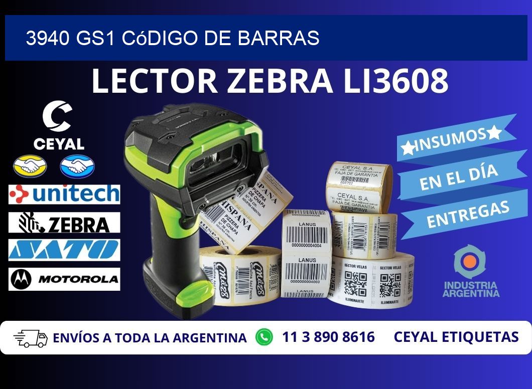 3940 GS1 código de barras