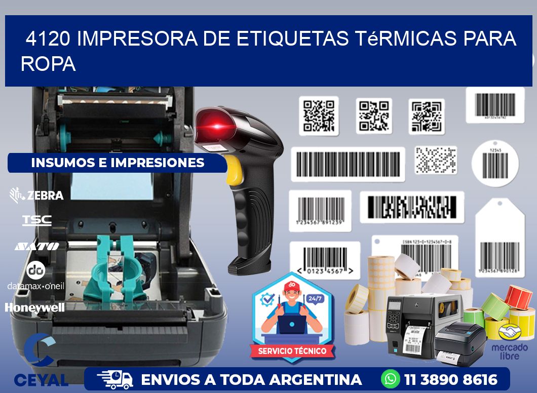 4120 impresora de etiquetas térmicas para ropa