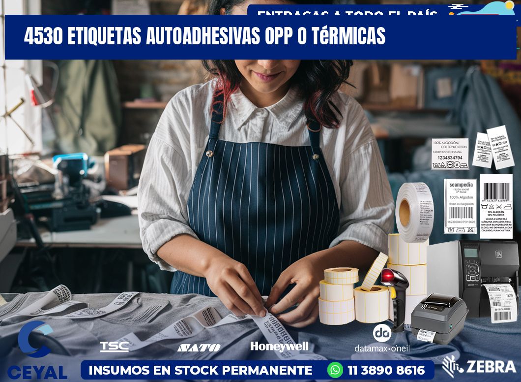 4530 etiquetas autoadhesivas opp o térmicas
