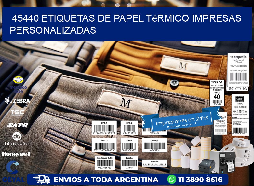 45440 Etiquetas de papel térmico impresas personalizadas