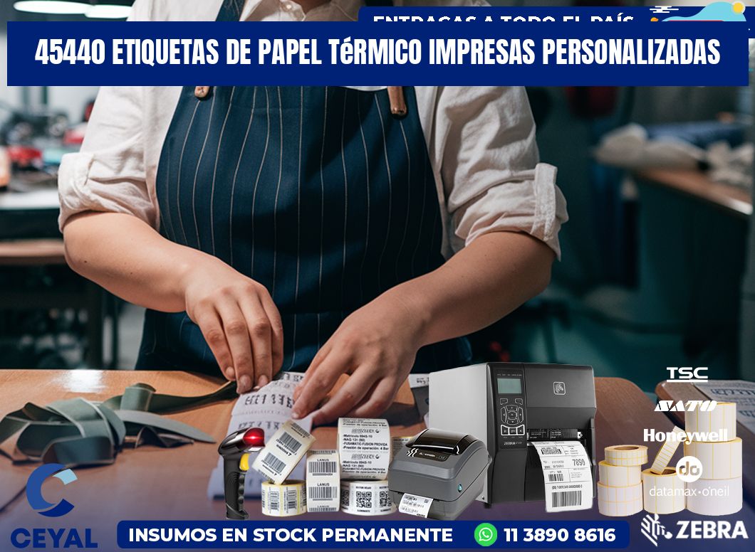 45440 Etiquetas de papel térmico impresas personalizadas