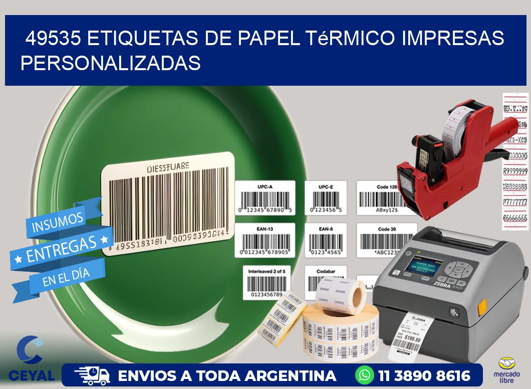 49535 Etiquetas de papel térmico impresas personalizadas