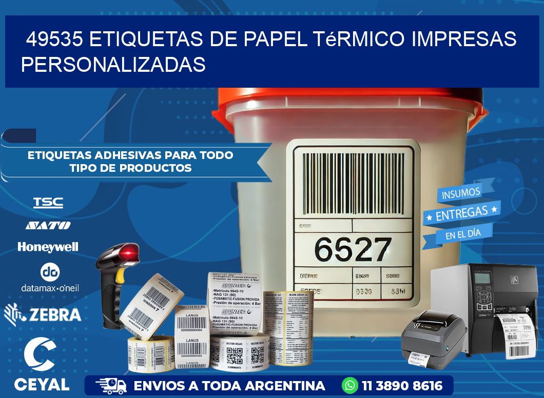 49535 Etiquetas de papel térmico impresas personalizadas