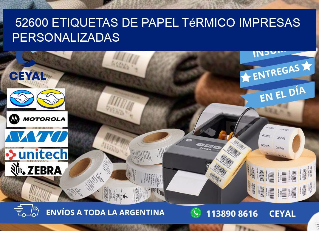 52600 Etiquetas de papel térmico impresas personalizadas