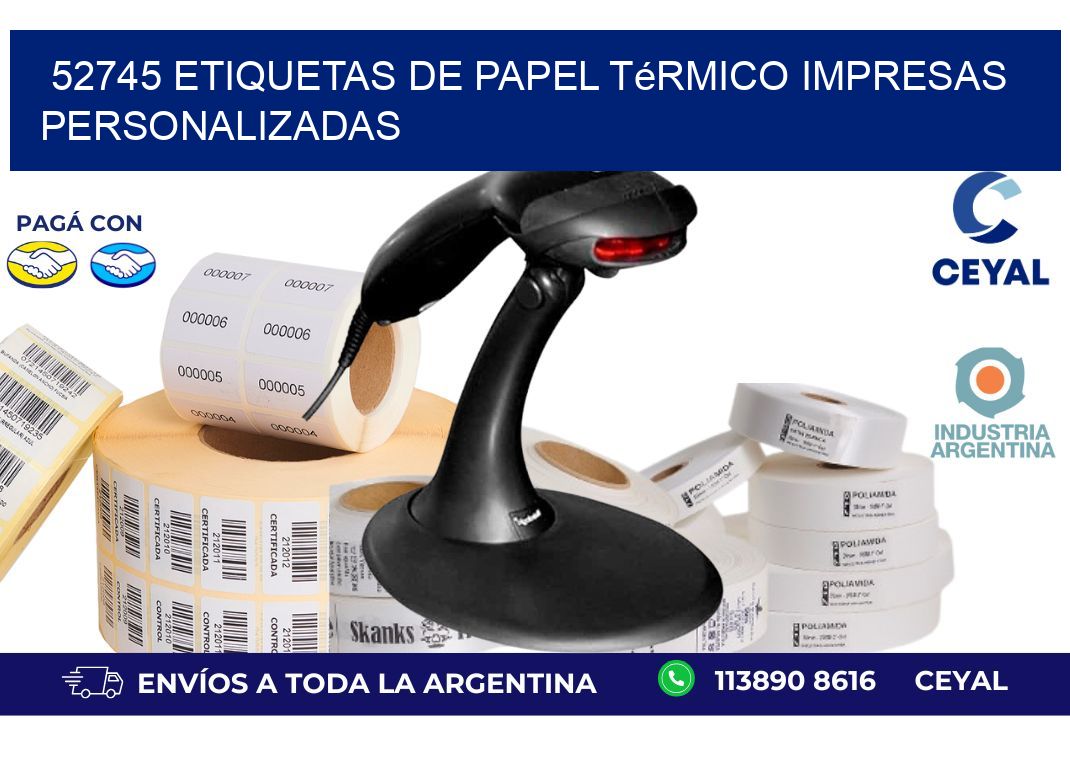52745 Etiquetas de papel térmico impresas personalizadas