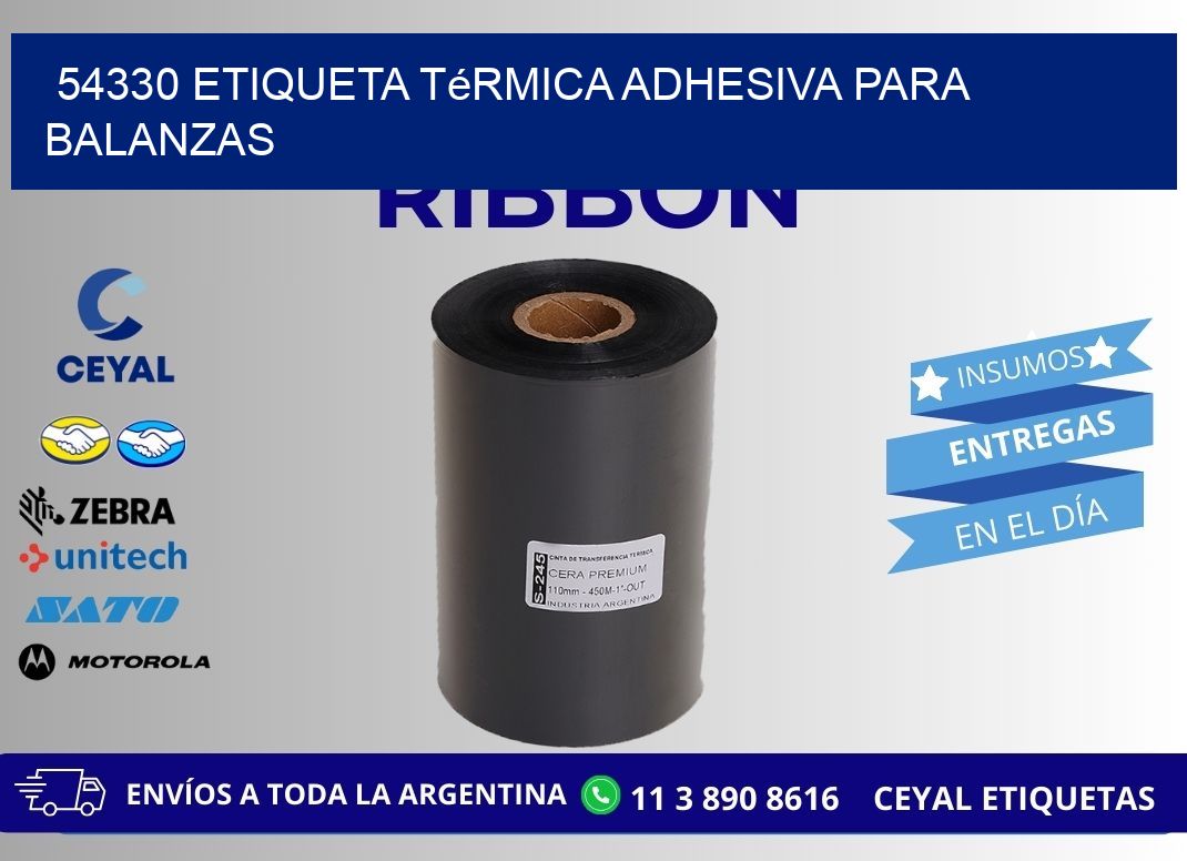 54330 Etiqueta térmica adhesiva para balanzas