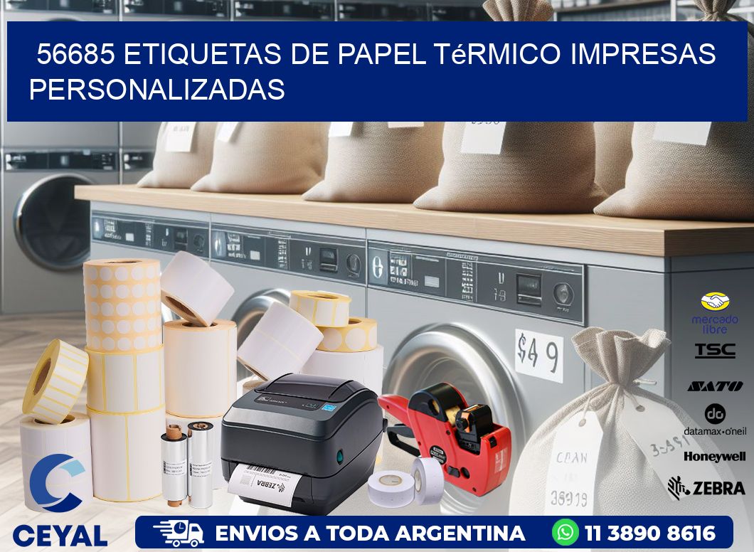56685 Etiquetas de papel térmico impresas personalizadas