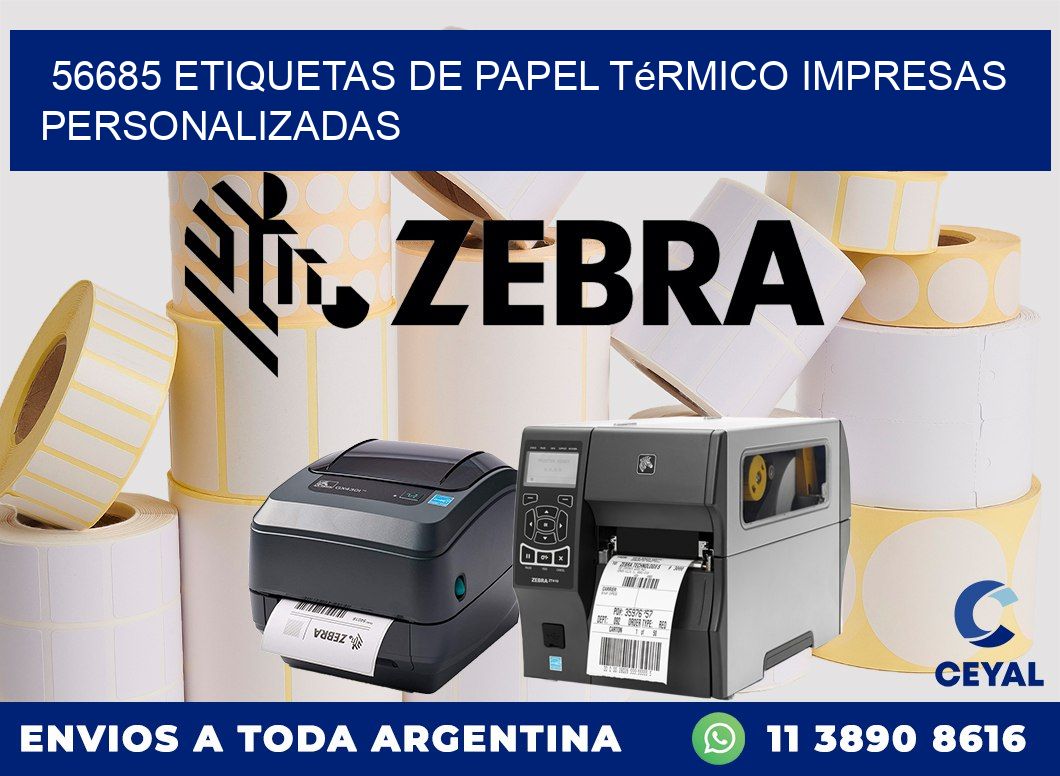 56685 Etiquetas de papel térmico impresas personalizadas