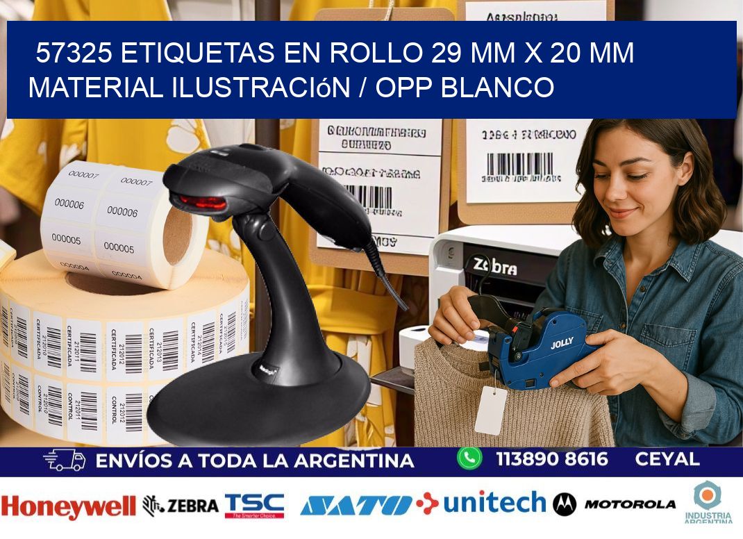 57325 Etiquetas en rollo 29 mm x 20 mm material Ilustración / OPP Blanco