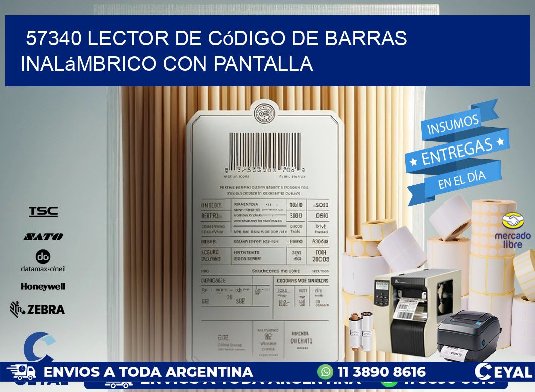 57340 Lector de código de barras inalámbrico con Pantalla