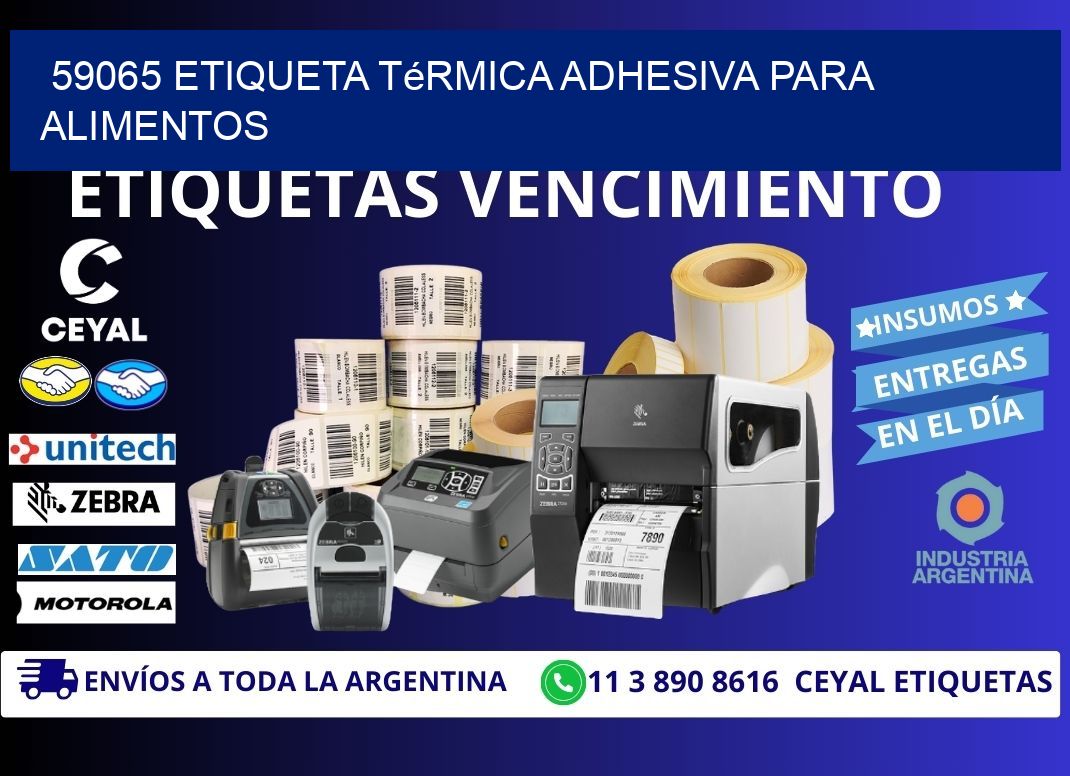 59065 Etiqueta térmica adhesiva para Alimentos