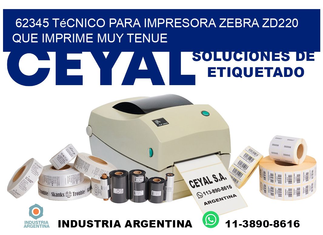 62345 técnico para impresora zebra zd220 que imprime muy tenue