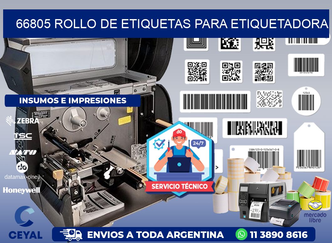 66805 rollo de etiquetas para etiquetadora