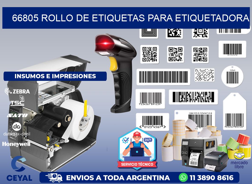 66805 rollo de etiquetas para etiquetadora