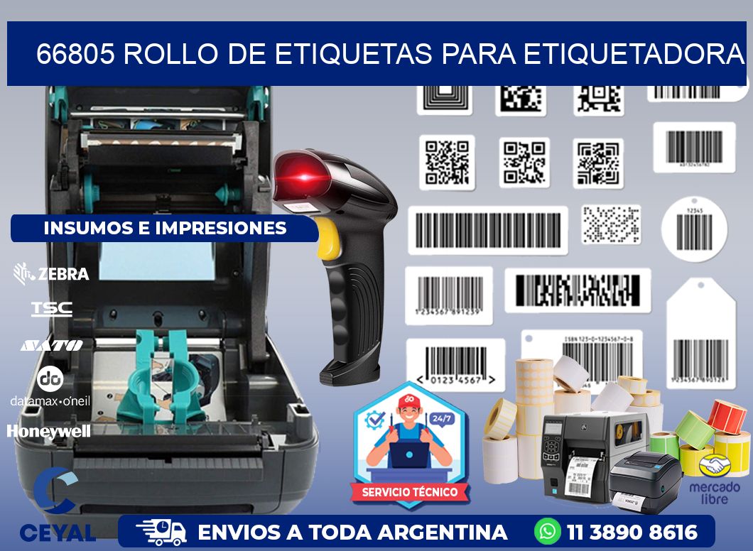 66805 rollo de etiquetas para etiquetadora