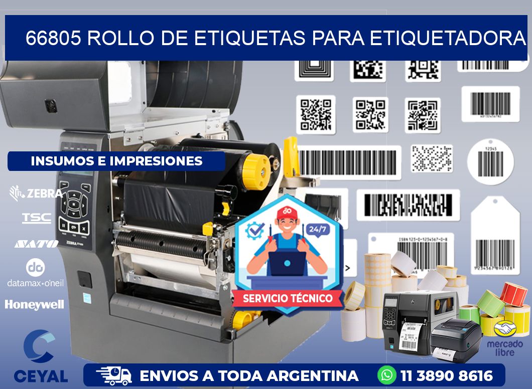 66805 rollo de etiquetas para etiquetadora