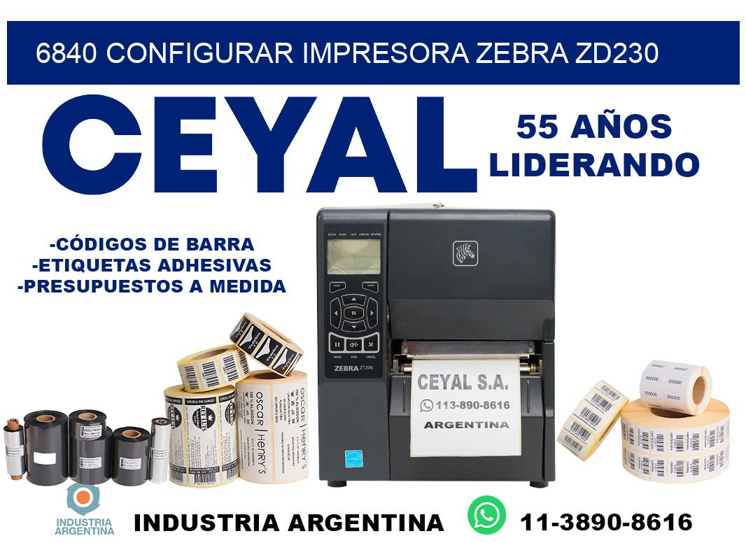 6840 configurar impresora zebra zd230