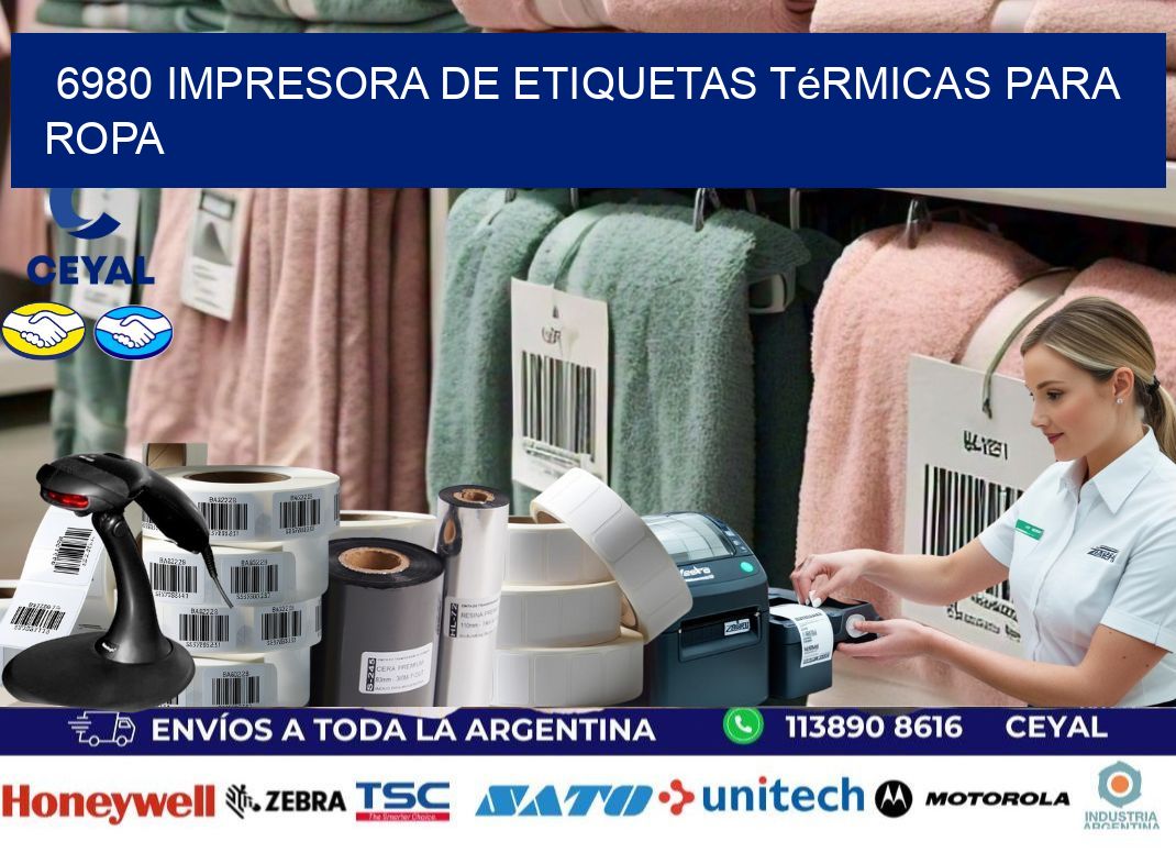 6980 impresora de etiquetas térmicas para ropa