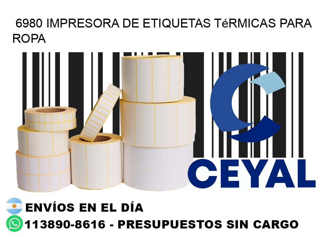 6980 impresora de etiquetas térmicas para ropa