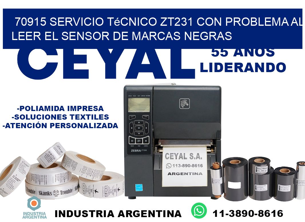 70915 servicio técnico zt231 con problema al leer el sensor de marcas negras