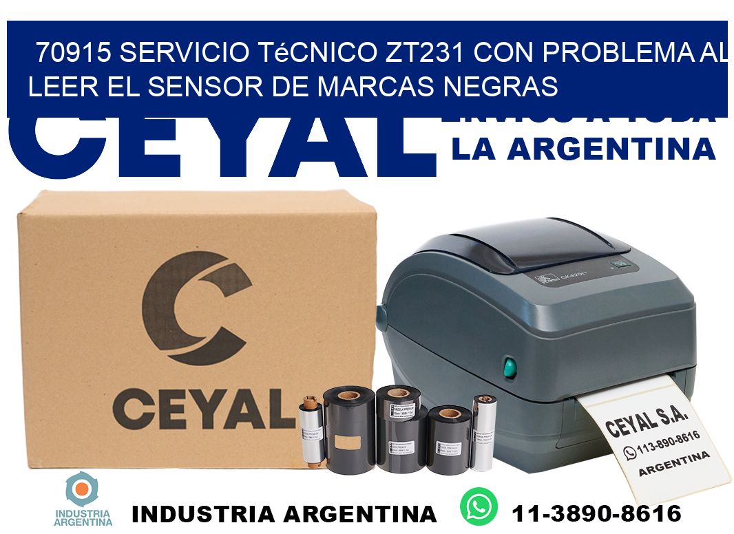 70915 servicio técnico zt231 con problema al leer el sensor de marcas negras