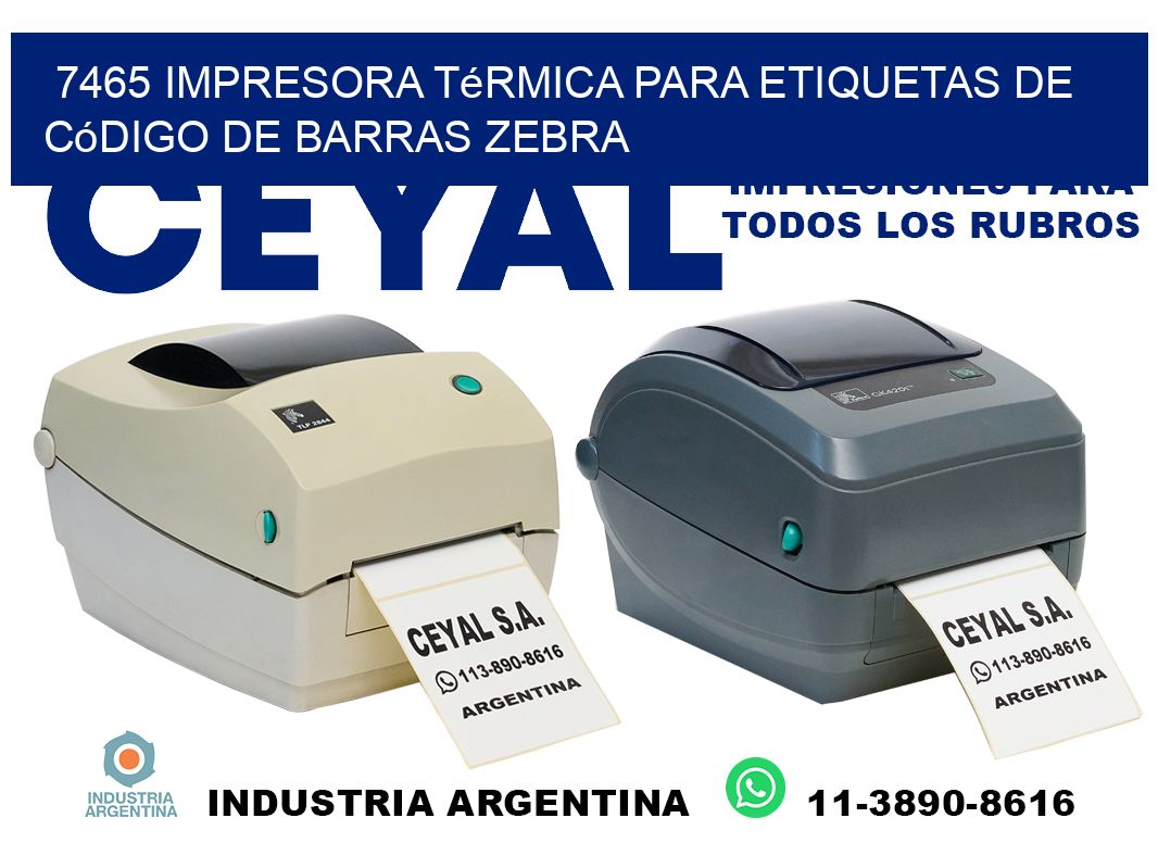 7465 impresora térmica para etiquetas de código de barras Zebra