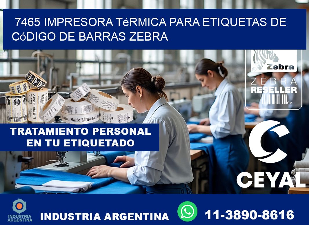 7465 impresora térmica para etiquetas de código de barras Zebra