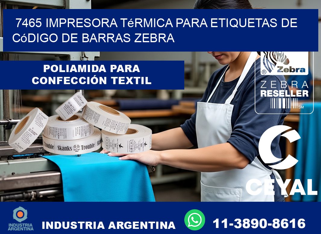 7465 impresora térmica para etiquetas de código de barras Zebra
