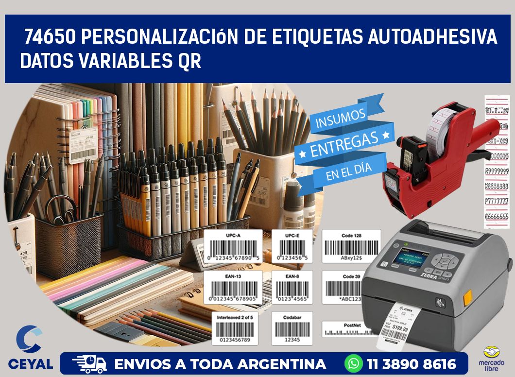 74650 Personalización de etiquetas autoadhesiva  datos variables QR