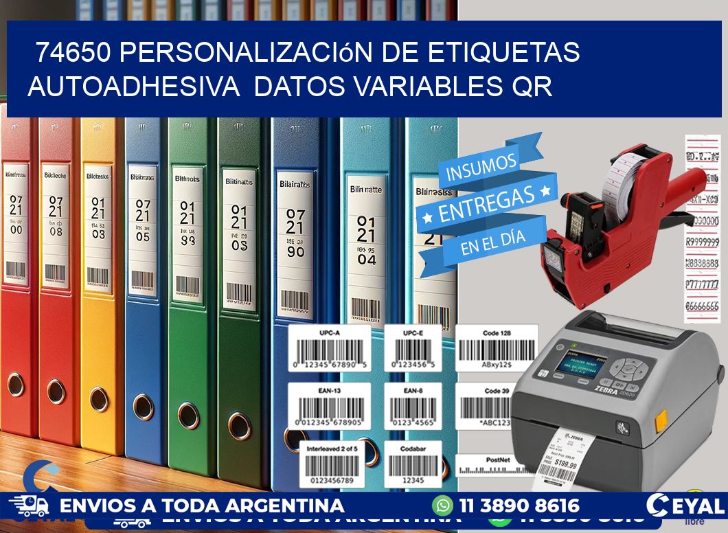 74650 Personalización de etiquetas autoadhesiva  datos variables QR