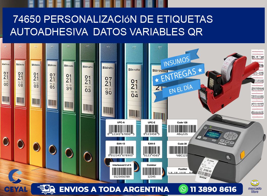 74650 Personalización de etiquetas autoadhesiva  datos variables QR