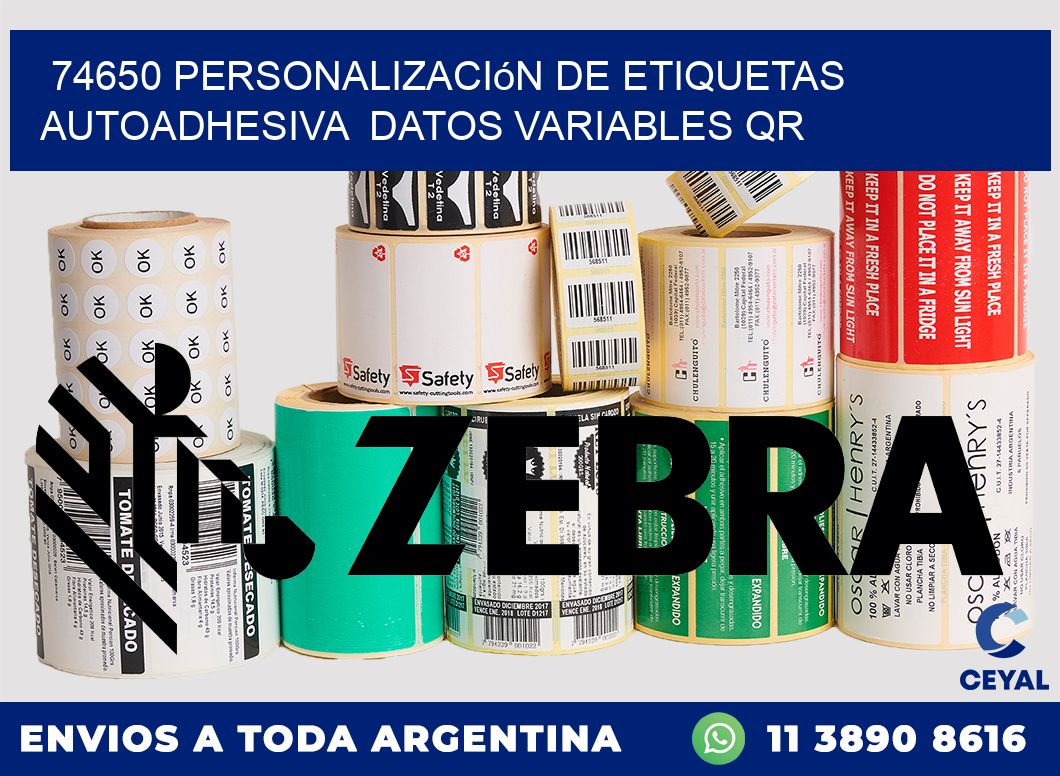 74650 Personalización de etiquetas autoadhesiva  datos variables QR