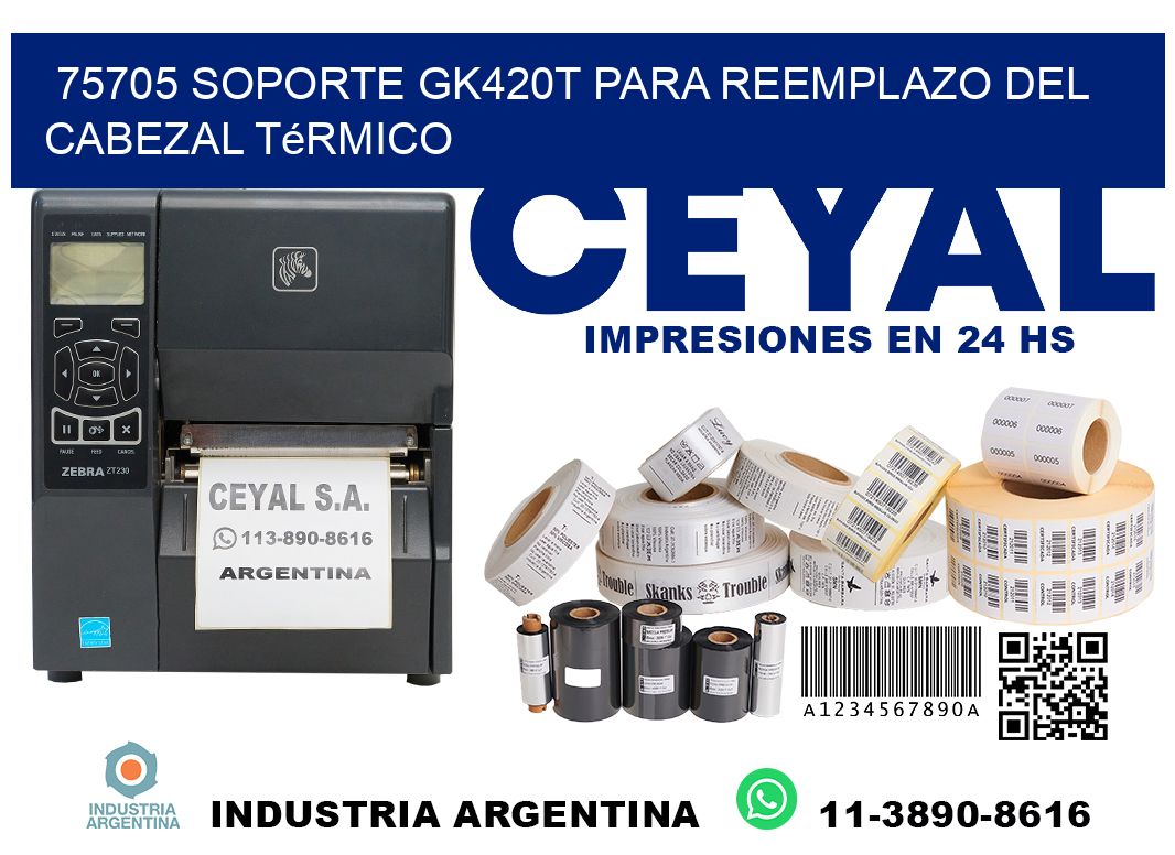 75705 soporte gk420t para reemplazo del cabezal térmico
