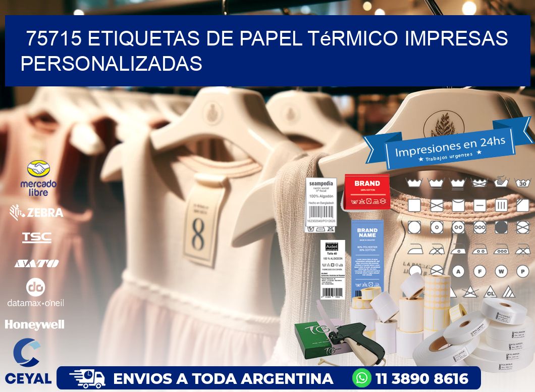 75715 Etiquetas de papel térmico impresas personalizadas