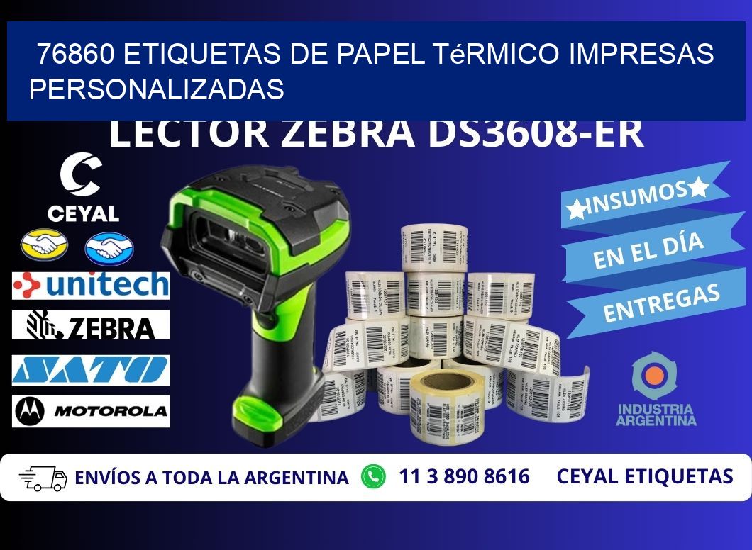 76860 Etiquetas de papel térmico impresas personalizadas