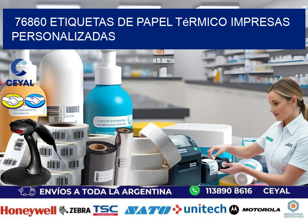 76860 Etiquetas de papel térmico impresas personalizadas