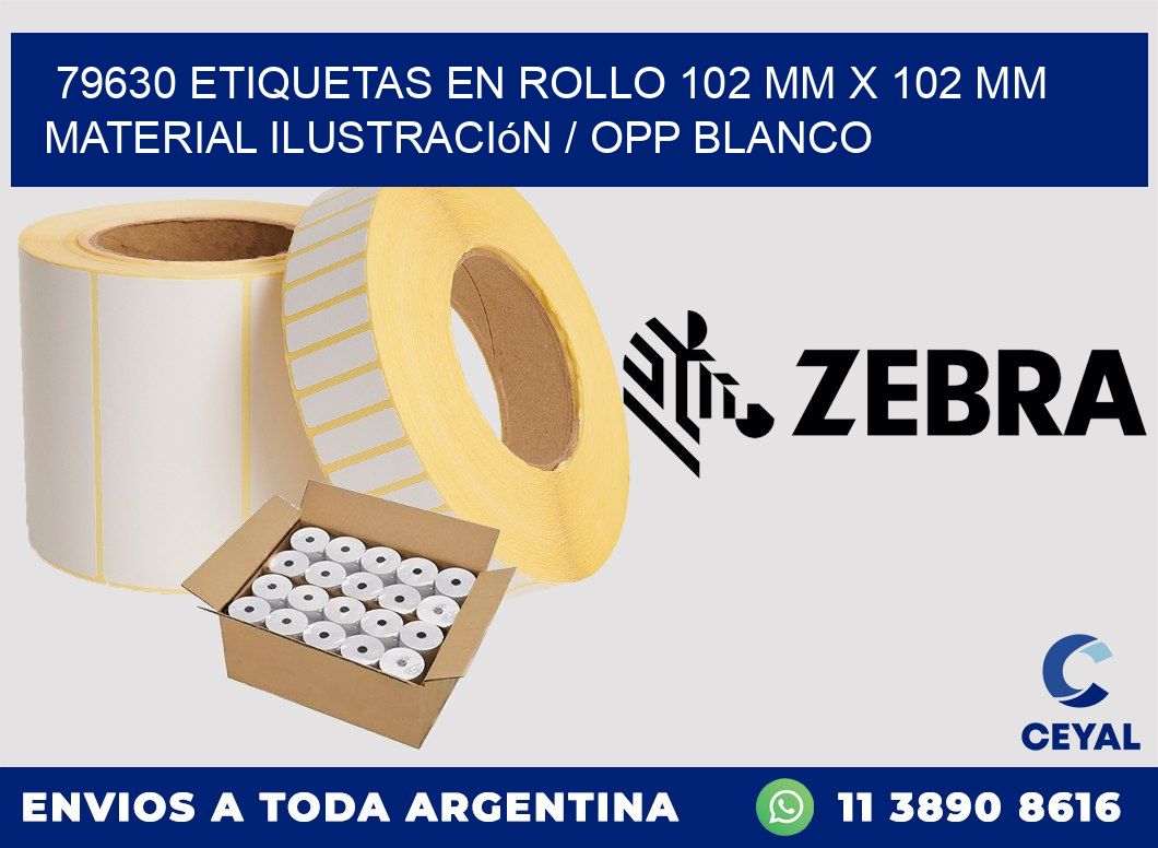 79630 Etiquetas en rollo 102 mm x 102 mm material Ilustración / OPP Blanco