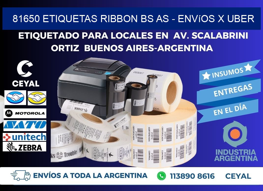 81650 etiquetas ribbon bs as - envíos x uber