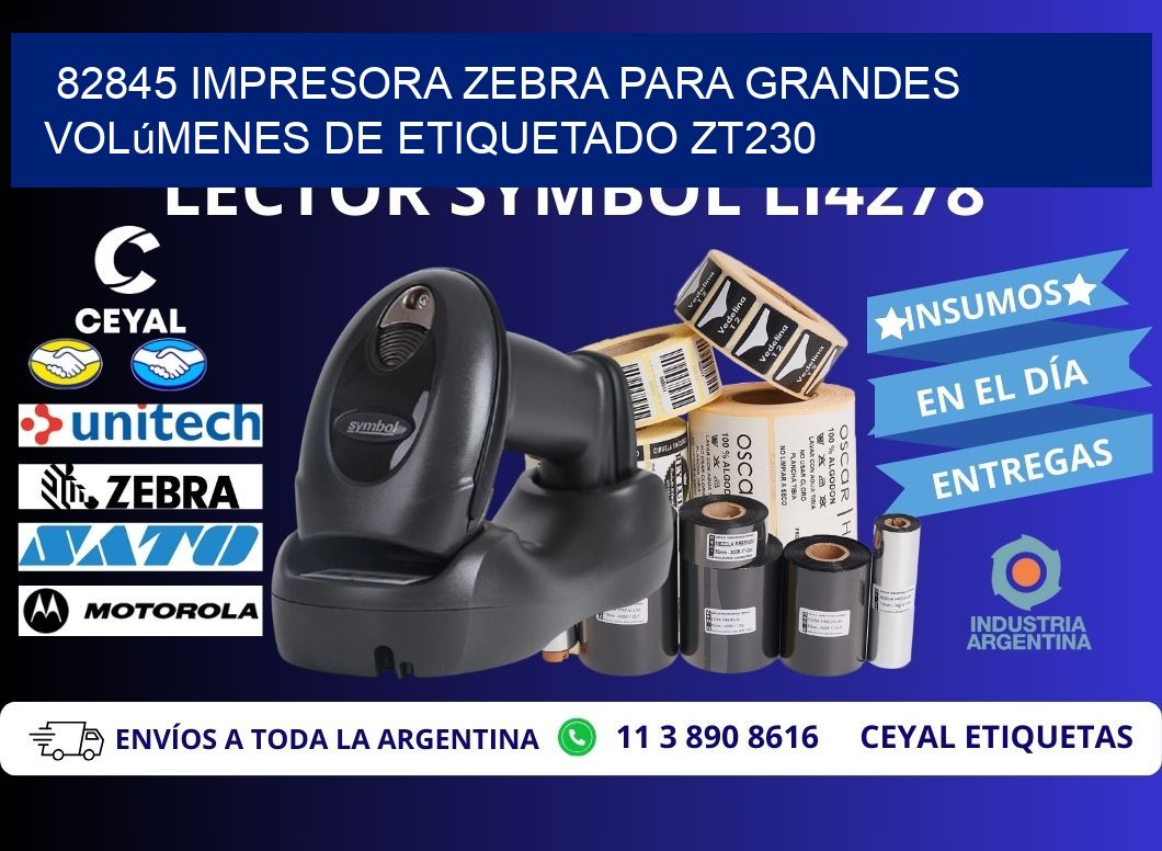 82845 impresora Zebra para grandes volúmenes de etiquetado ZT230