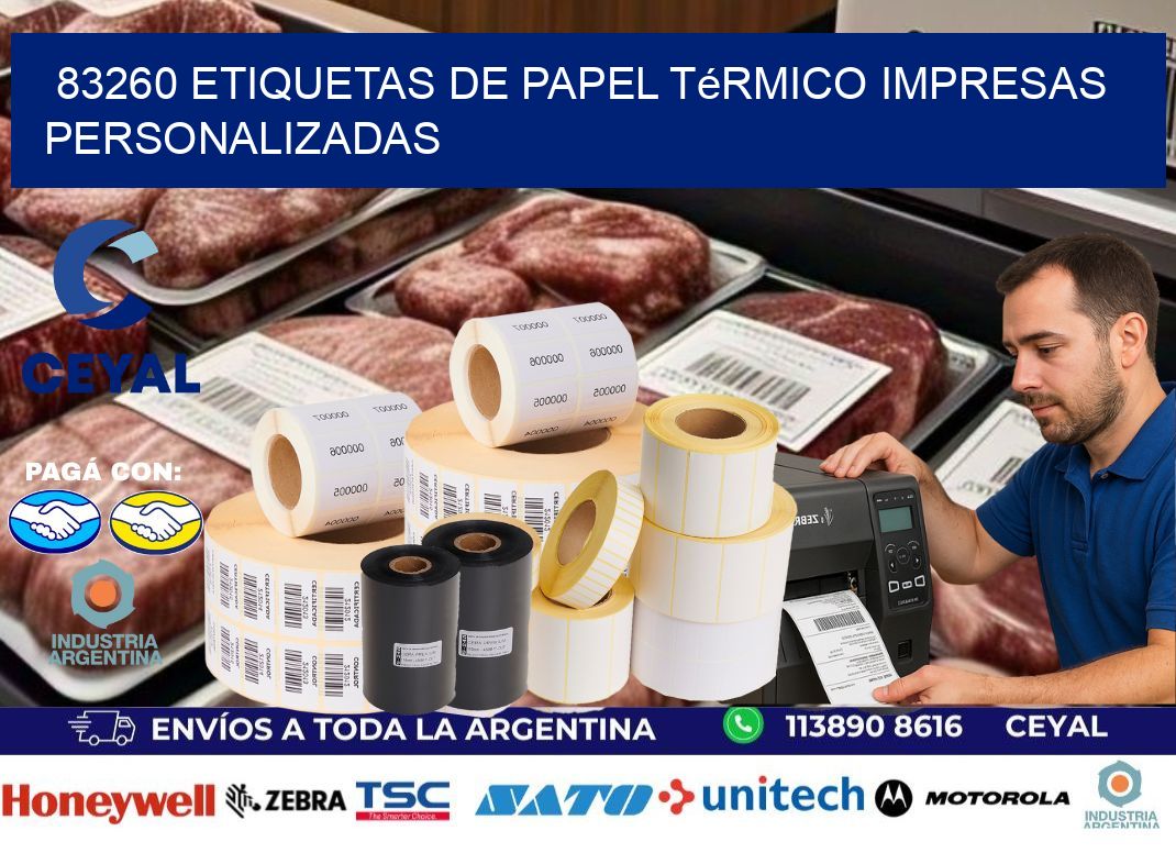 83260 Etiquetas de papel térmico impresas personalizadas