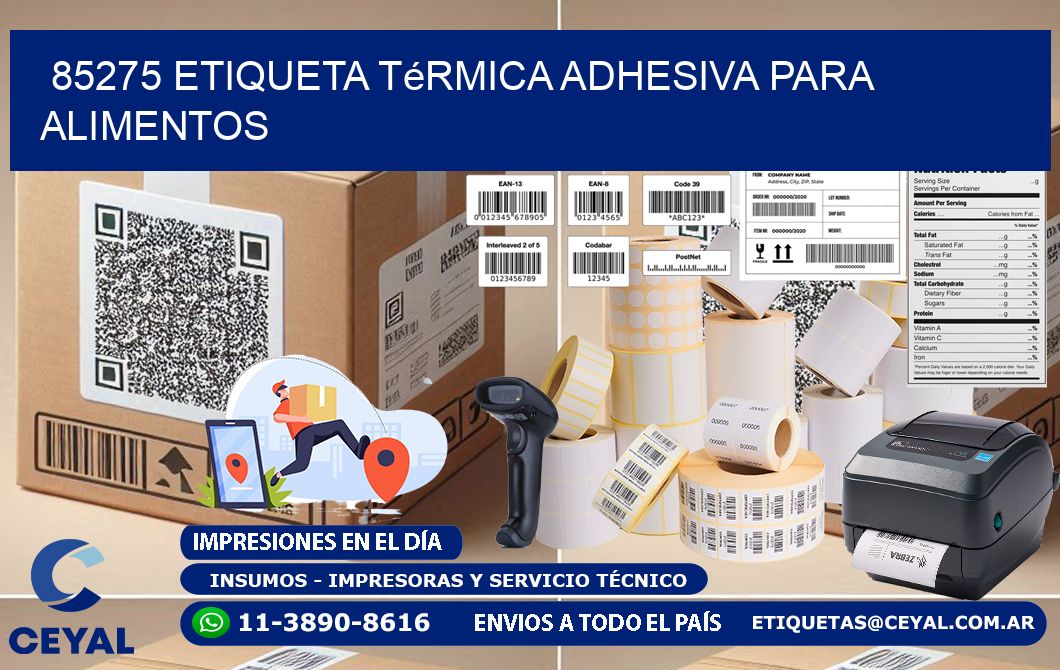 85275 Etiqueta térmica adhesiva para Alimentos