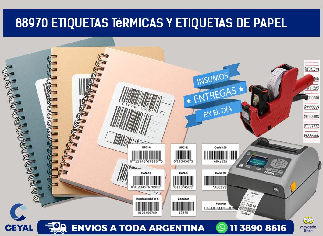 88970 etiquetas térmicas y etiquetas de papel
