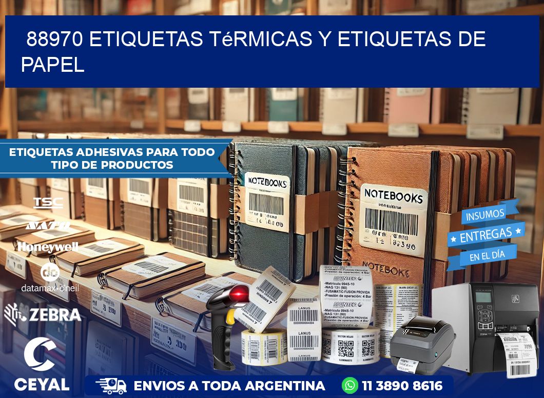 88970 etiquetas térmicas y etiquetas de papel