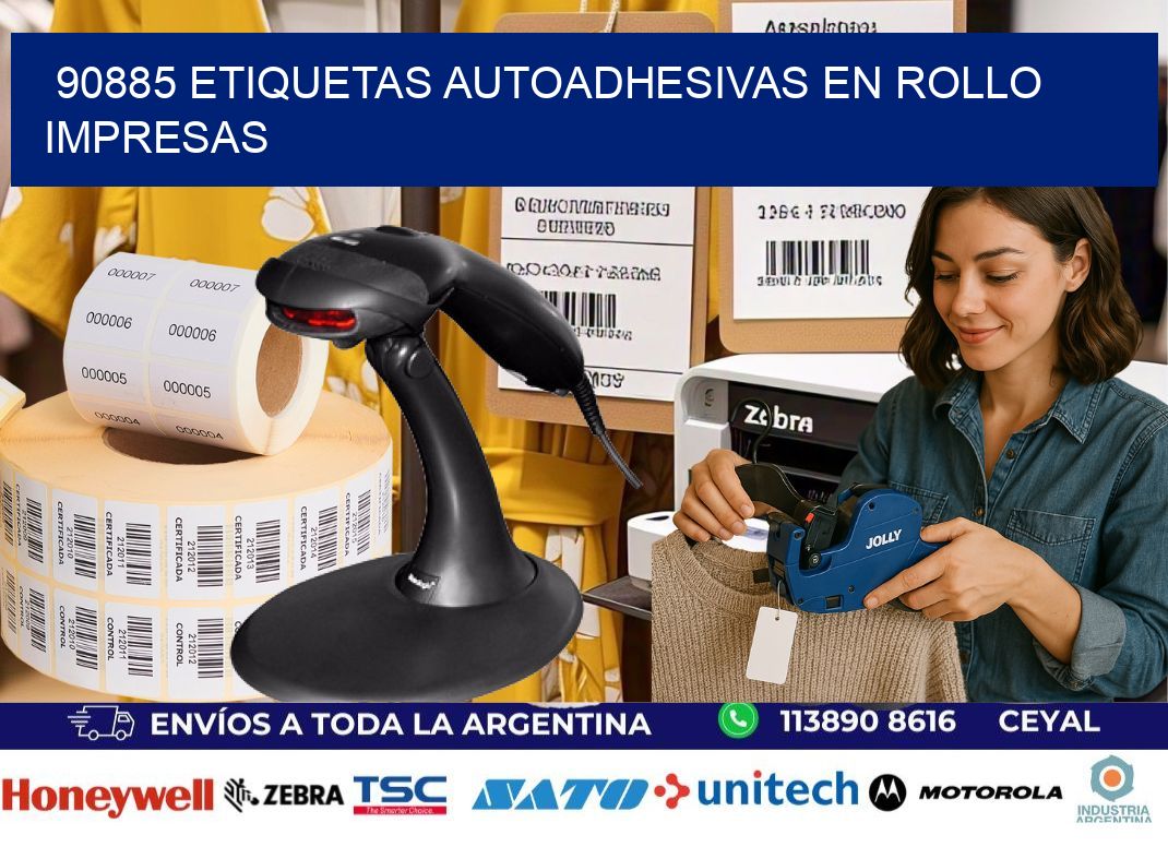 90885 Etiquetas autoadhesivas en rollo impresas