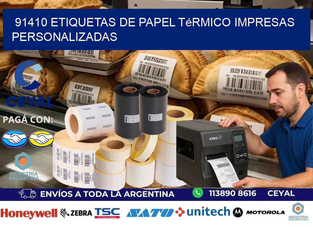 91410 Etiquetas de papel térmico impresas personalizadas