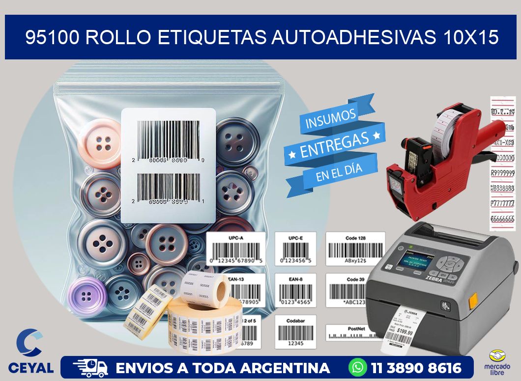 95100 Rollo Etiquetas autoadhesivas 10×15